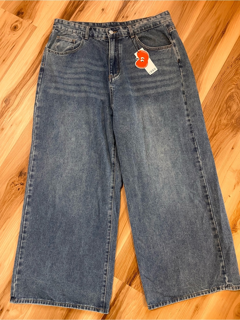 New Cider 1XL Super Wide Leg Jeans Palazzo Baggy Y2K Grunge Jean US Size 16-18